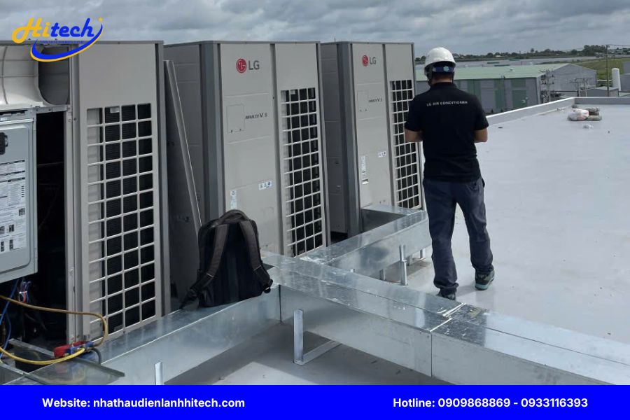Quy trình lắp đặt điều hòa trung tâm VRV khu công nghiệp tại HITECH