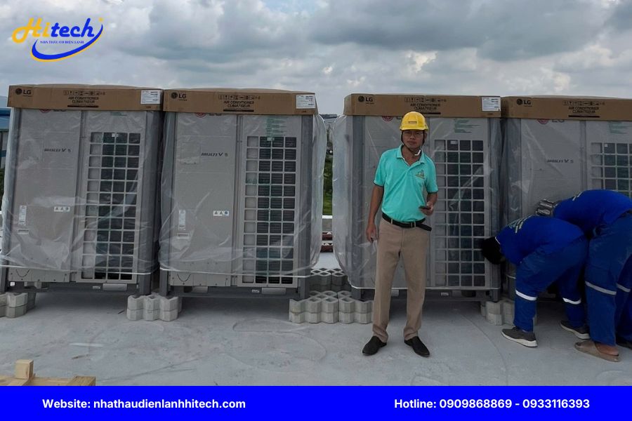 Quy trình lắp đặt điều hòa trung tâm VRV nhà xưởng tại HITECH